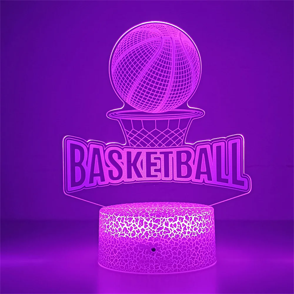 3d Illusion Night Lamp Basketball Ball Hologram Acrylic Nightlight for Room Decor Unique Gift for Student Bedroom Night Light