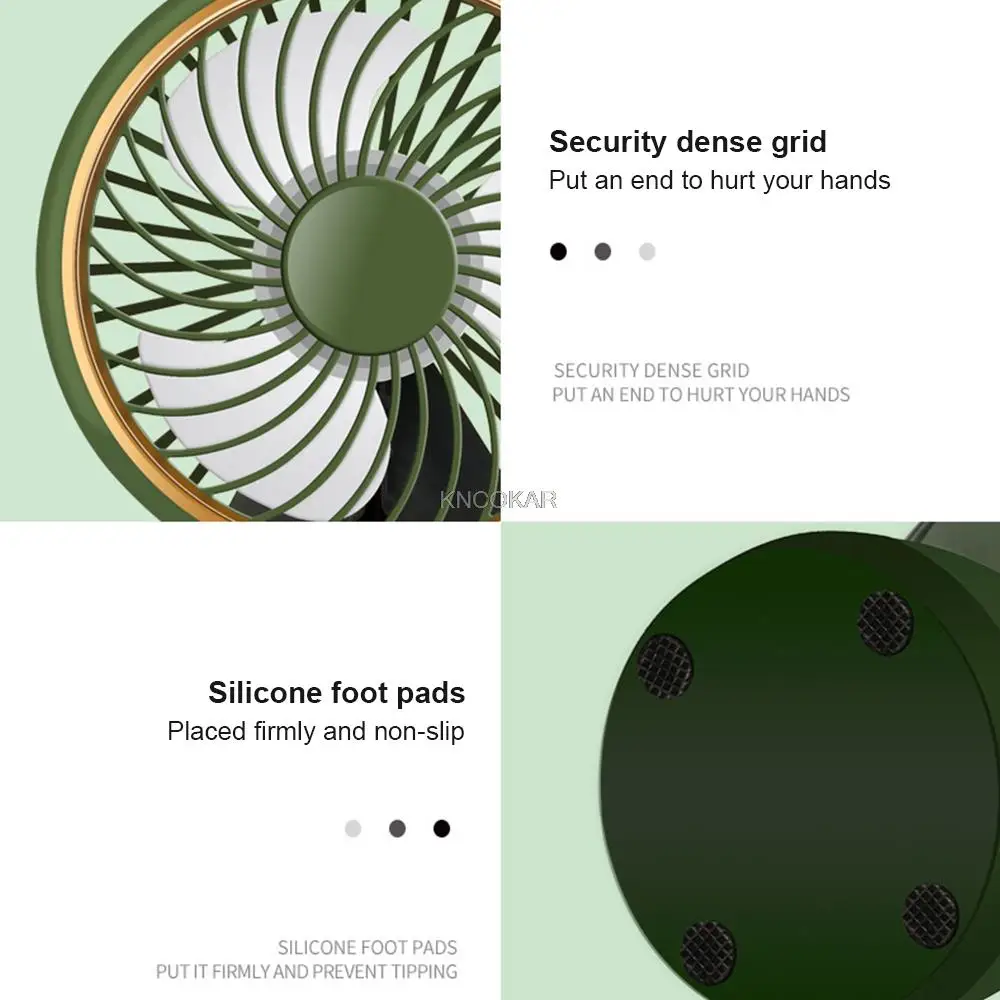 Mini ventilador de mesa USB de resfriamento portátil 3 velocidades pessoal com ângulo ajustável de rotação 360 para viagens domésticas de escritório