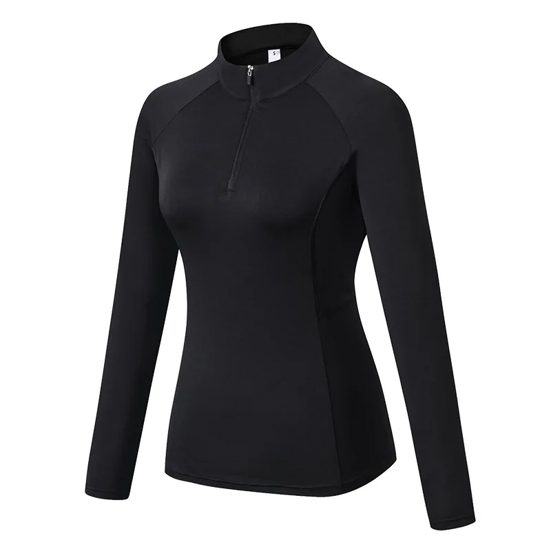 Ropa deportiva de invierno para mujer, ropa deportiva de manga larga para correr y yoga, medias elásticas altas, suéter informal de entrenamiento con cuello levantado