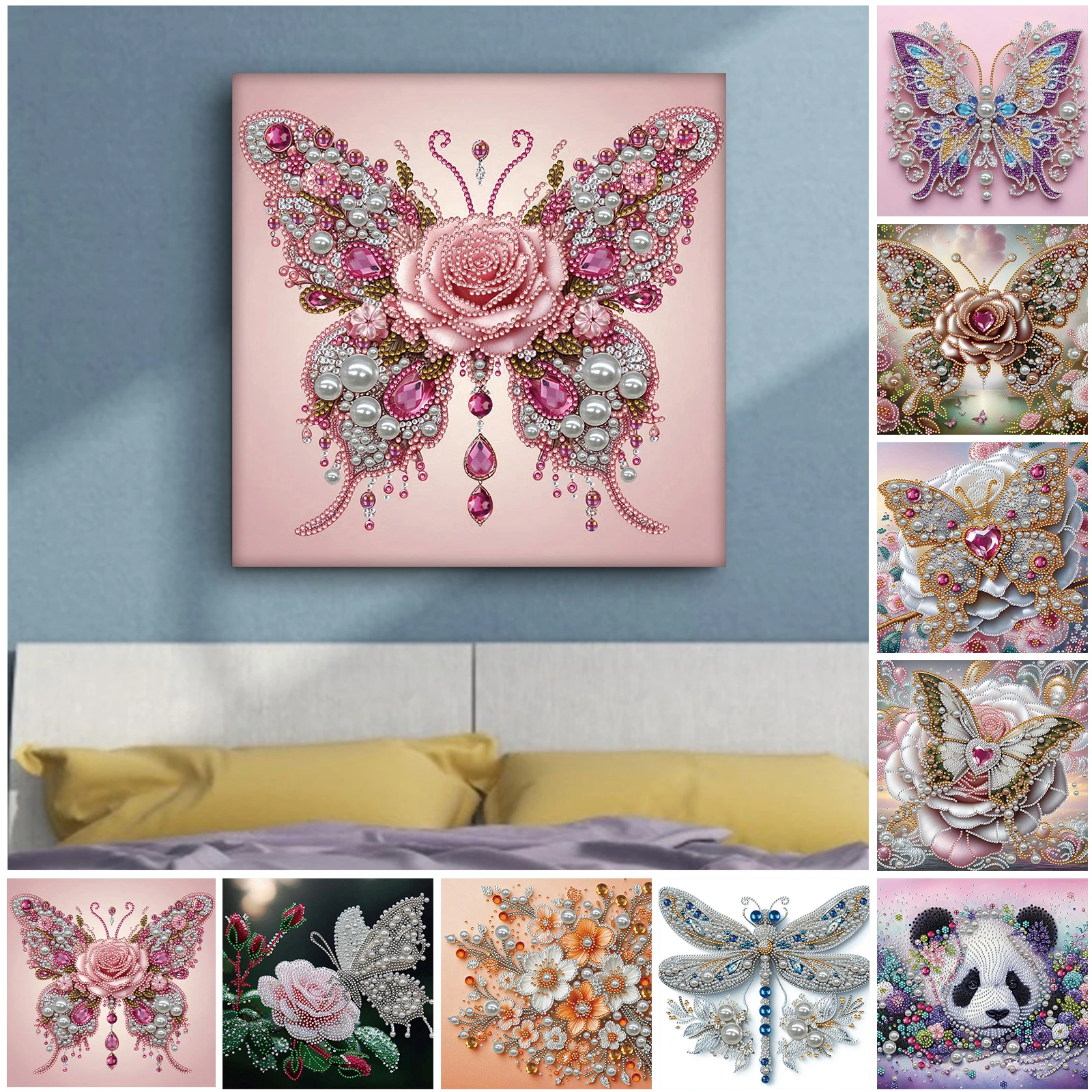 

Алмазная мозаика с жемчужными стразами и рамкой 9,84x9,84 дюйма, набор для творчества своими руками для взрослых и начинающих, идея подарка, декор для дома и стен