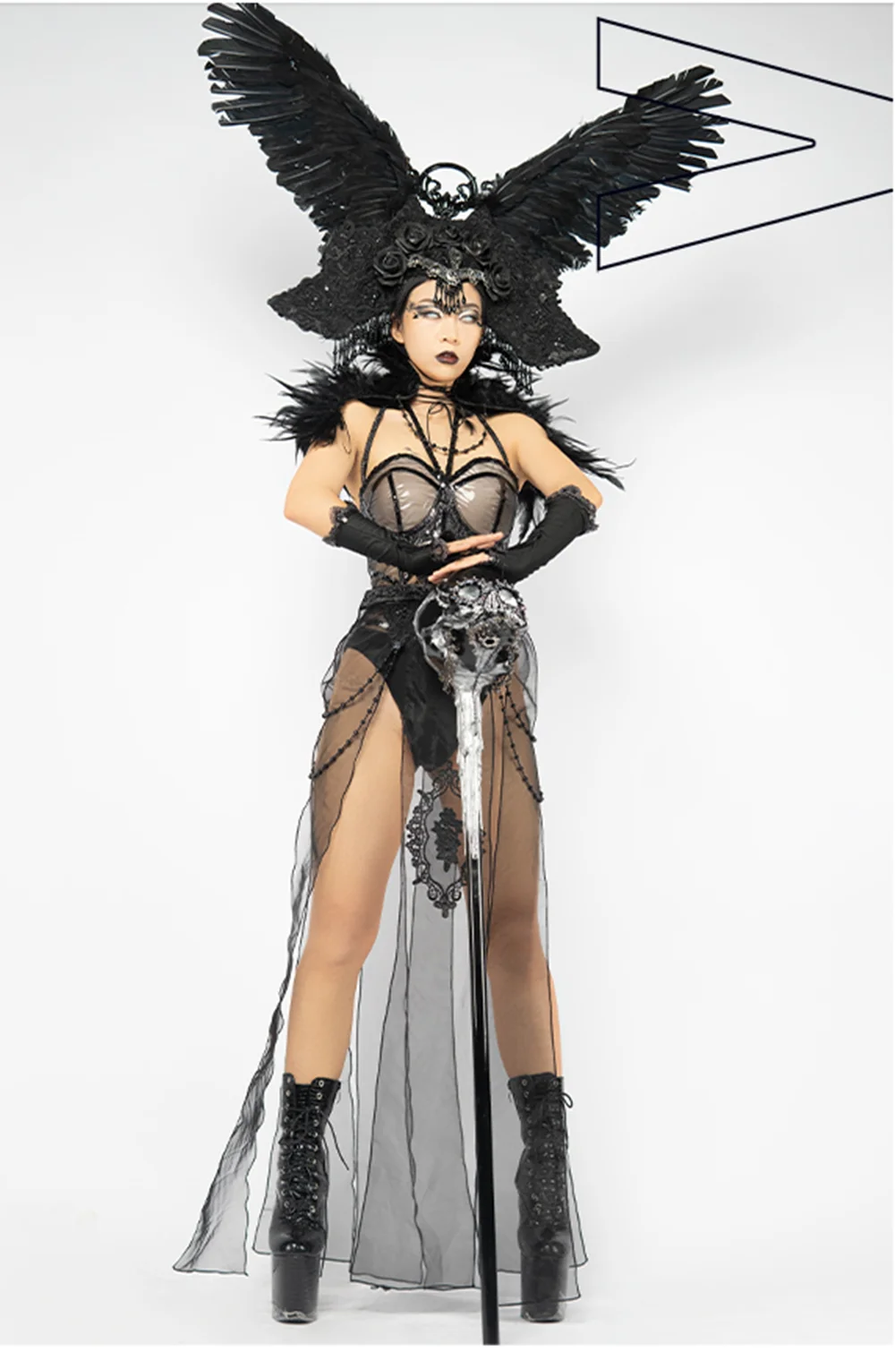 2025 ciemny styl kostium sceniczny klub nocny Bar ubrania na Halloween karnawał odzież festiwalowa Drag Queen Wear Party strój Rave yj89