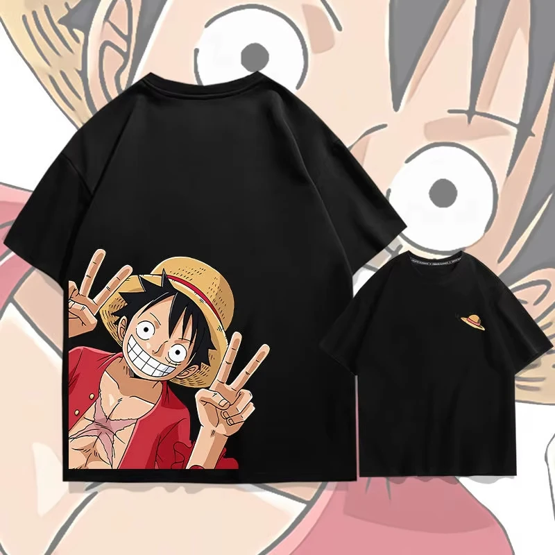 One Piece Luffy Cotton T-shirt - Loose Fit for Both Men and Women - Summer Sailor King Children's Cartoon Top