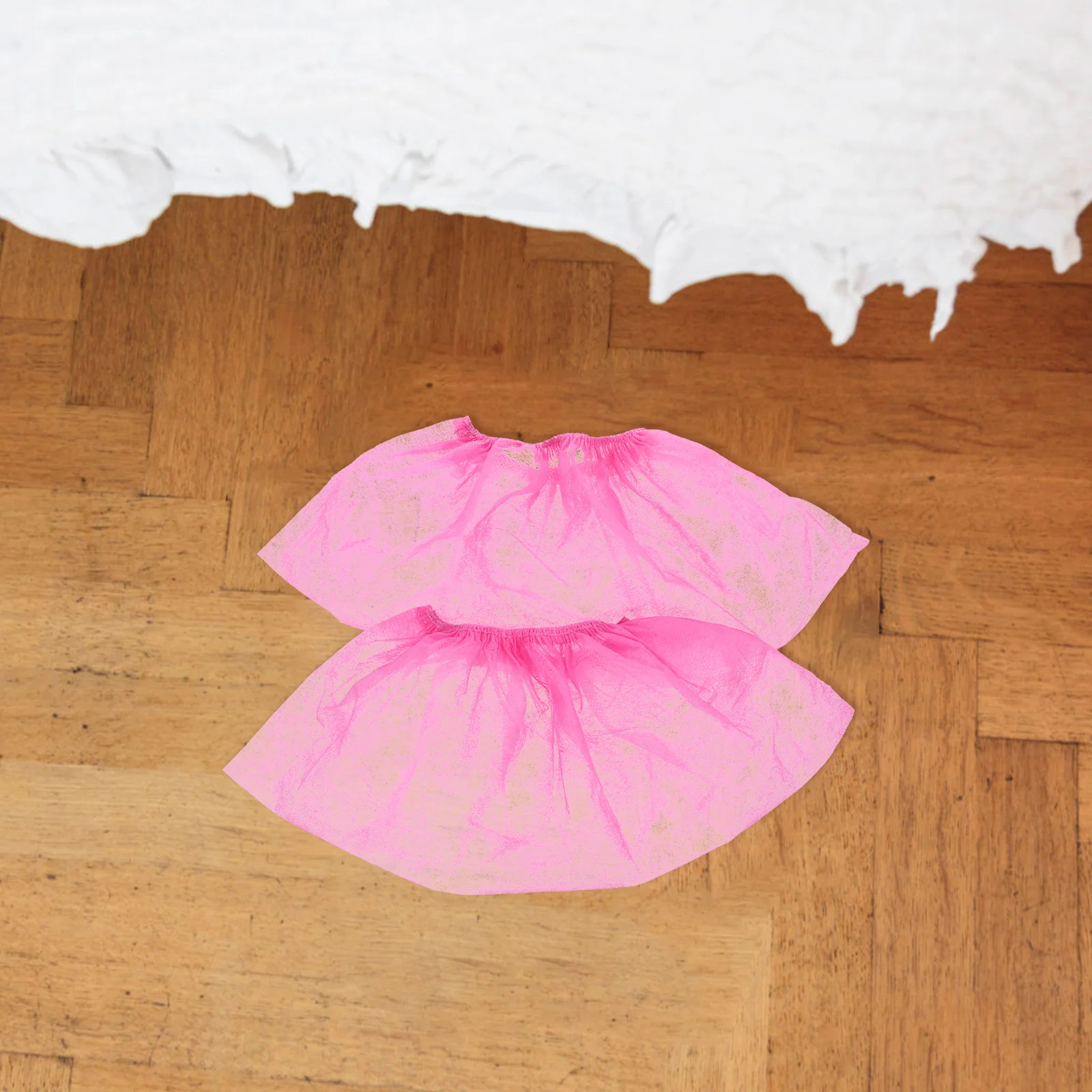 100 個防塵不織布使い捨て靴カバー弾性バンド通気性軽量滑り止め靴カバー仕事や家庭用