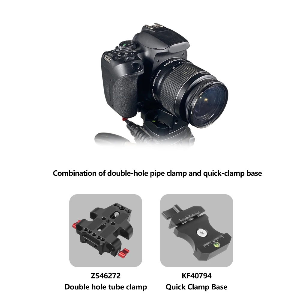 Universal Kamera Grundplatte Schulter Rig 15mm Stange Clamp Quick Release Adapter für Sony DSLR Käfig Vlog Schulter Unterstützung System – Detail 35