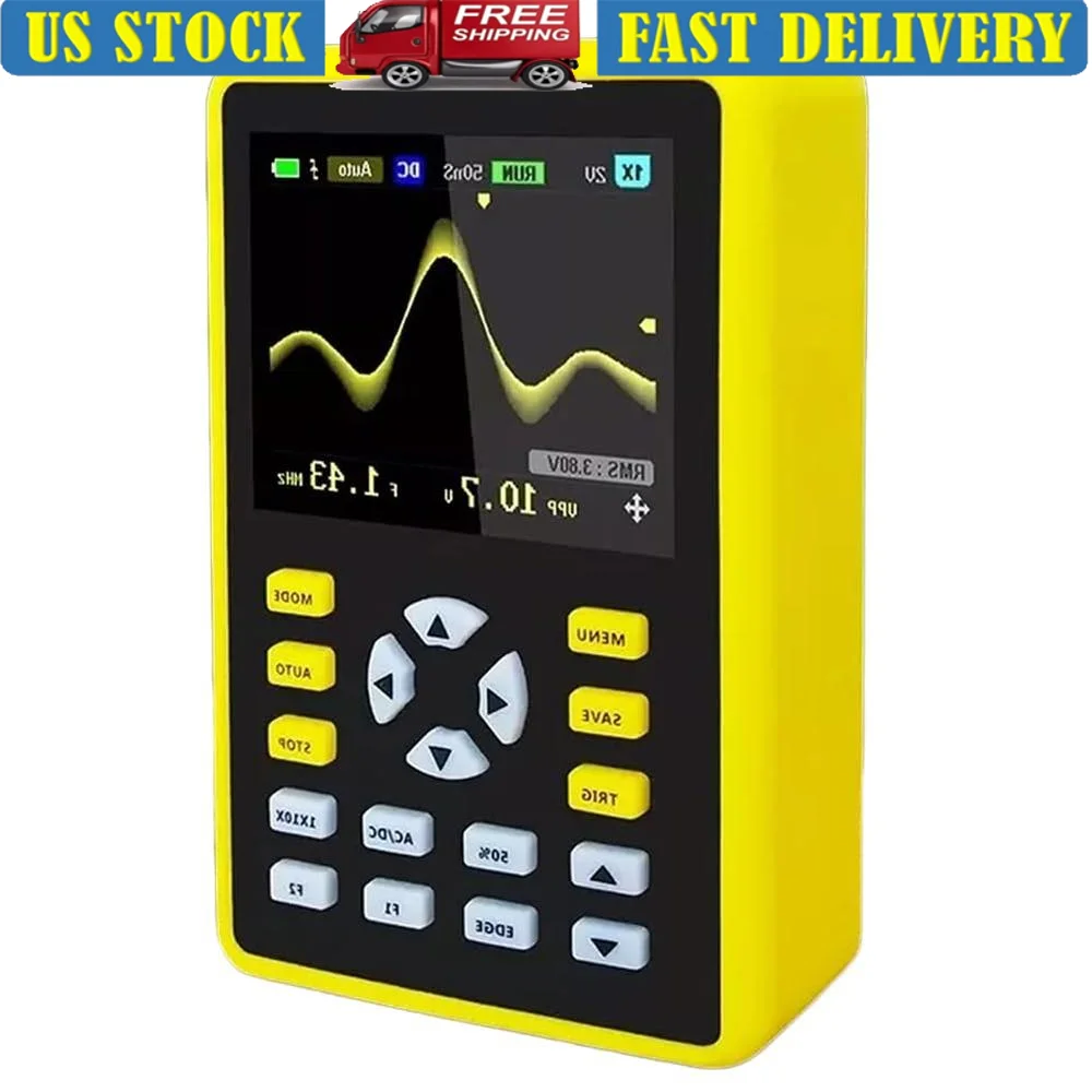 Handheld Portable Oscilloscope Kit with 100MHz Bandwidth 500MS/s Sampling Rate 2.4'' Display Mini Digital Storage Scope Powerful