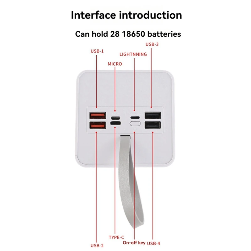 لتقوم بها بنفسك 18650 صندوق بطارية شحن سريع 22.5 واط مع شحن لاسلكي 15 واط وشاشة الكريستال السائل مجموعة صندوق الطاقة المحمول القابل للفصل
