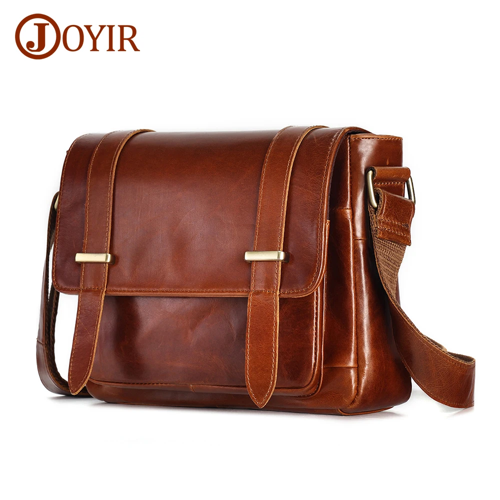 JOYIR Echtem Leder Umhängetaschen für Männer Vintage Flap Kleine Messenger Tasche Business Arbeit Reise Schulter Tasche Satchel