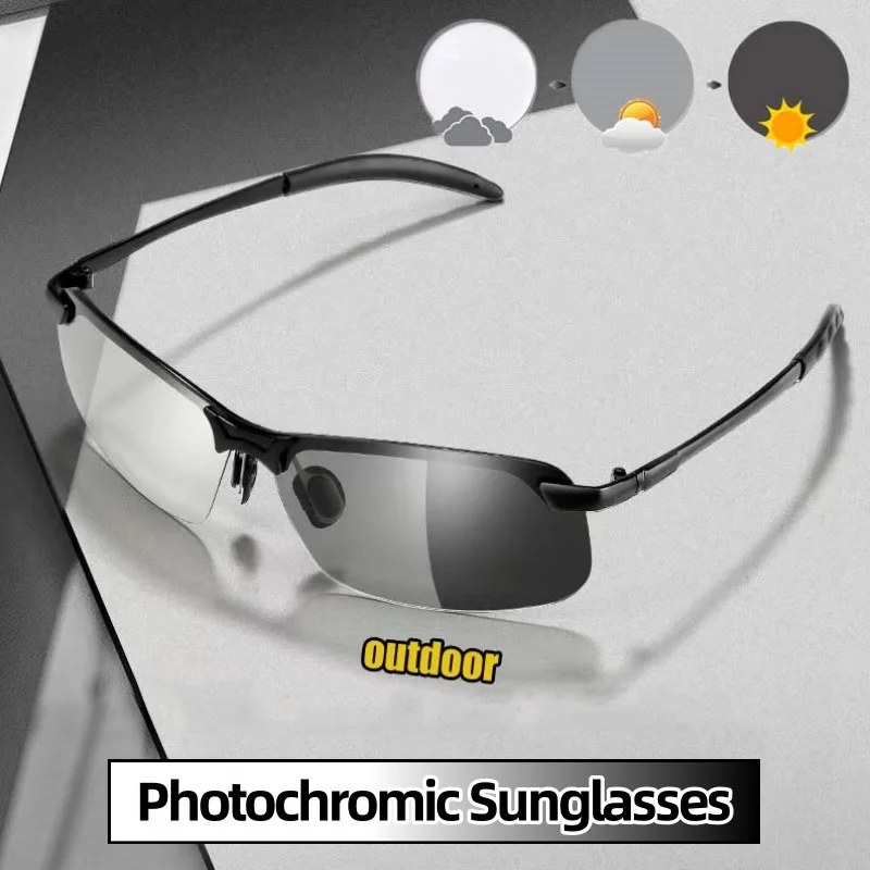 

Мужские фотохромные поляризационные солнцезащитные очки для дневного и ночного использования двойного назначения для вождения и езды на велосипеде, модные солнцезащитные очки с защитой UV400