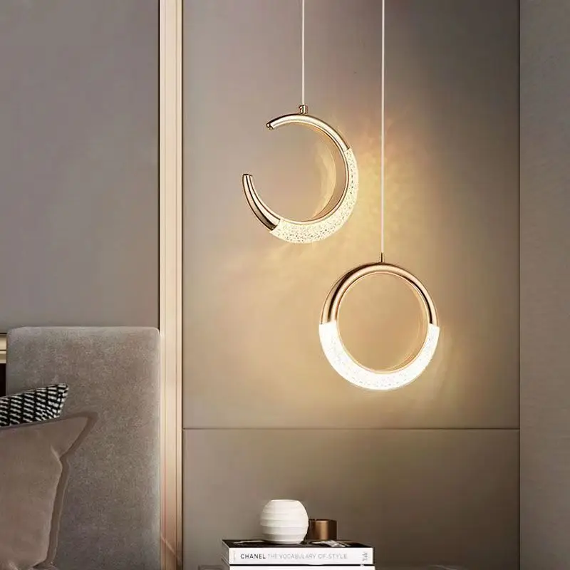 Lampada a sospensione moderna girevole Multi-Styling Led luci rotonde casa Indoor soggiorno scale corridoio Art Decor illuminazione a soffitto