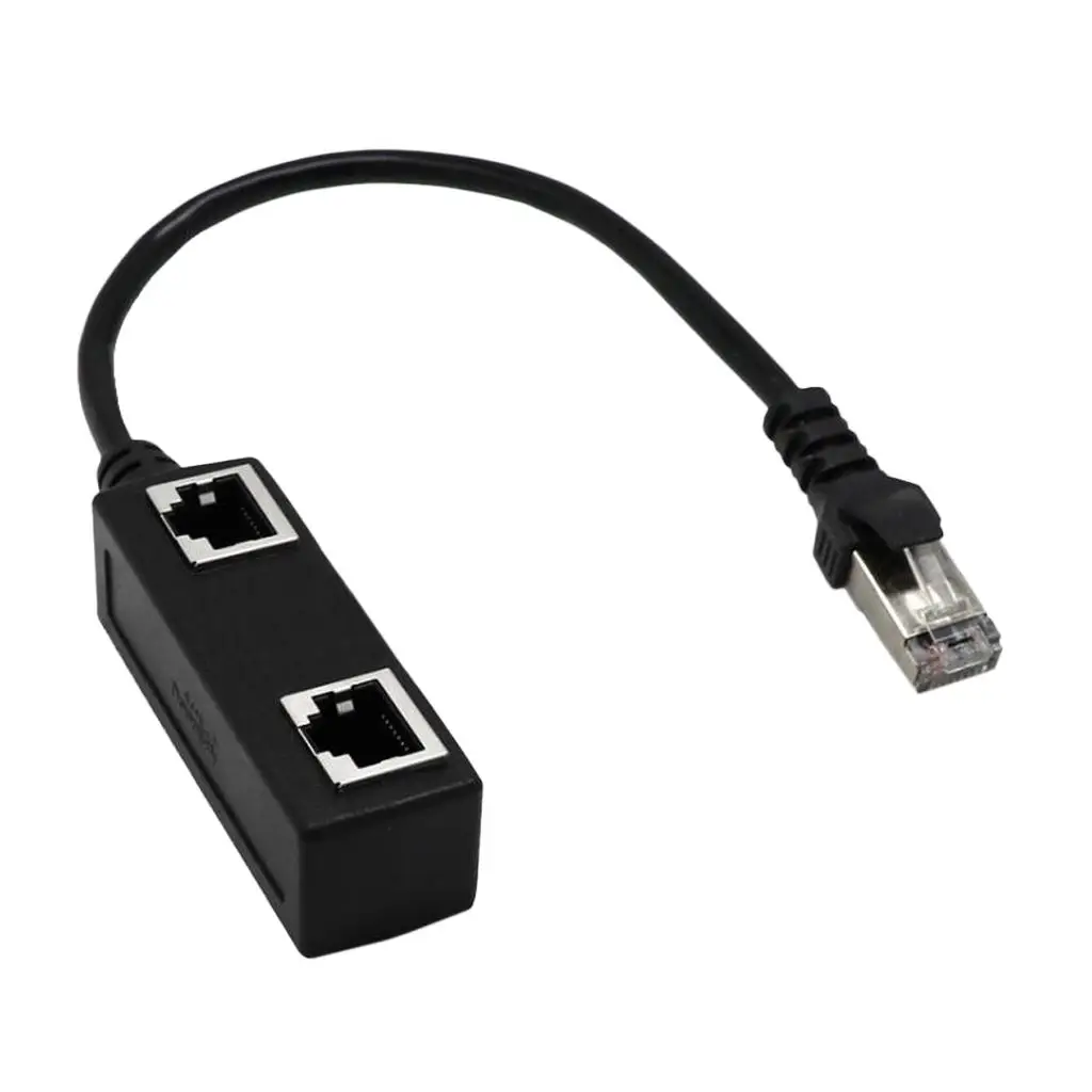 Network Splitter Adapter 1 Male to 2 Female Network Splitter Cable, LAN Connector, for Ethernet, Category 6 Ethernet