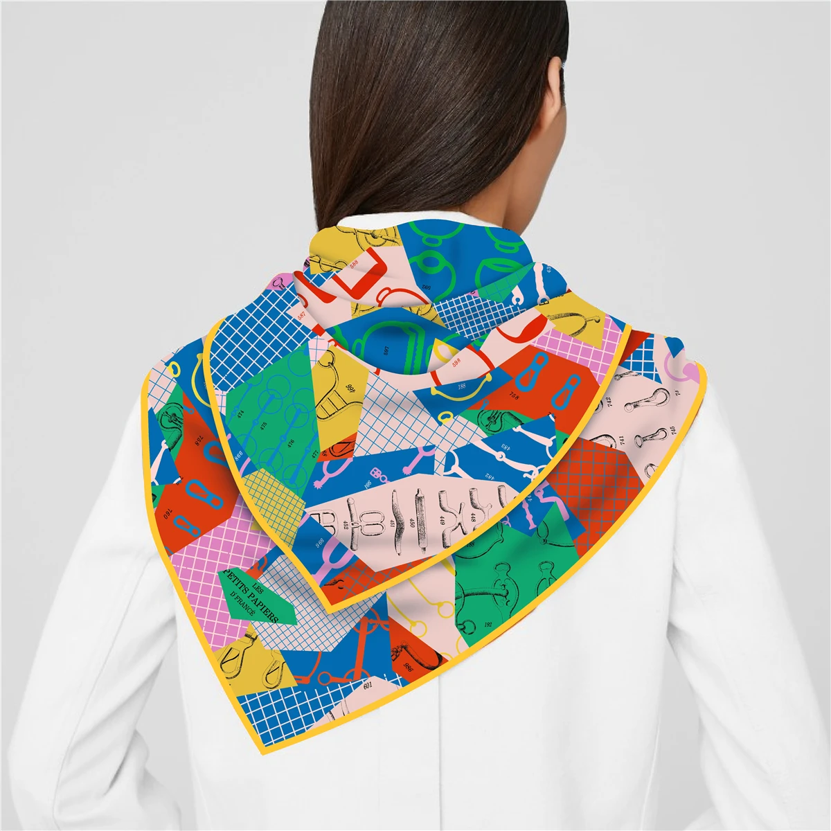 Design Lattice Color Lump Twill Silk Scarf Shawl Luxury Brand Square Scarf Women Hijab Bandana Foulard Neckerchief Head Scarves