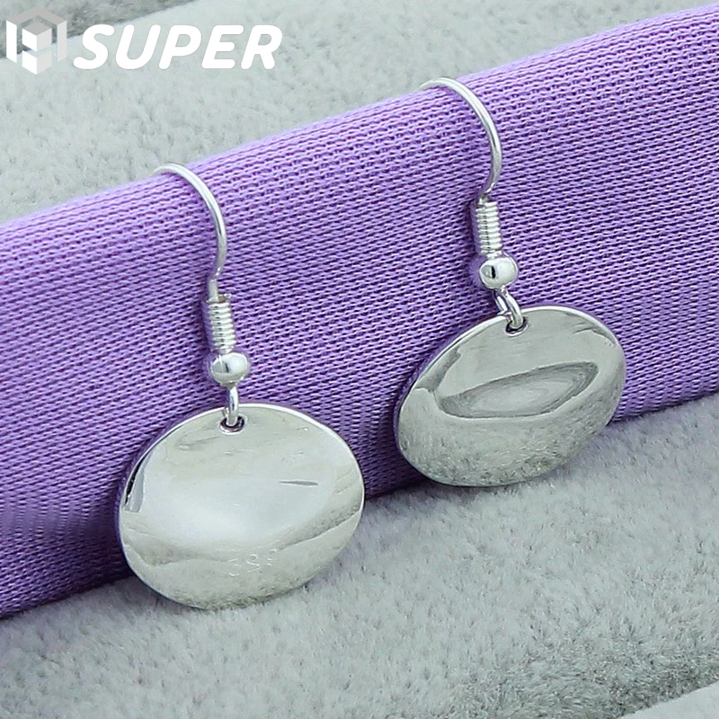 

925 Sterling Silver Smooth Bump Round Drop Earrings For Woman Wedding Engagement Fashion Party Charm Jewelry