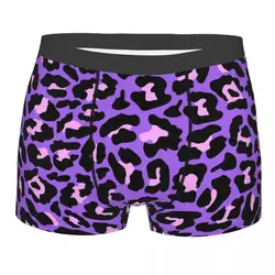 Custom Neon Purple And Pink Leopard Seamless Pattern Boxers Shorts Men Animal Cheetah Briefs Underwear Novelty Underpants