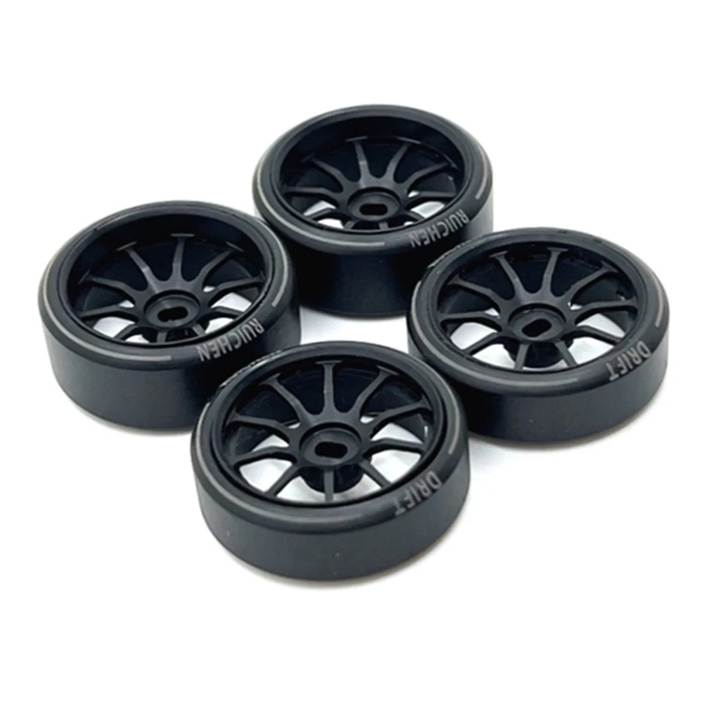 4Pcs Hard Plastic Drift Tire Tyre Metal Wheel Rim for Wltoys 284131 K969 K989 P929 Mini-Z 1/28 RC Car Upgrades Parts,3