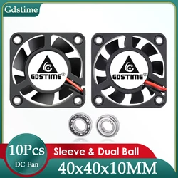 10st Gdstijd Dc 5V 12V 24V 4Cm 40Mm Dubbele Bal Axiale Ventilator 40X10Mm Computer 3d Printer Koelventilator 4010 Kleine Borstelloze Koelventilator