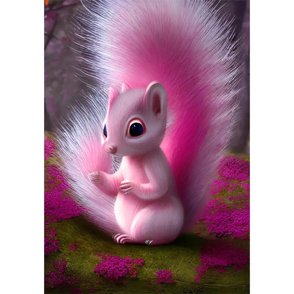 

5D Diamond Painting Pink Squirrel Paste For Beginners DIY Full Diamond Embroidery Animal DIY Cross Stitch Arts Craft Home Decor