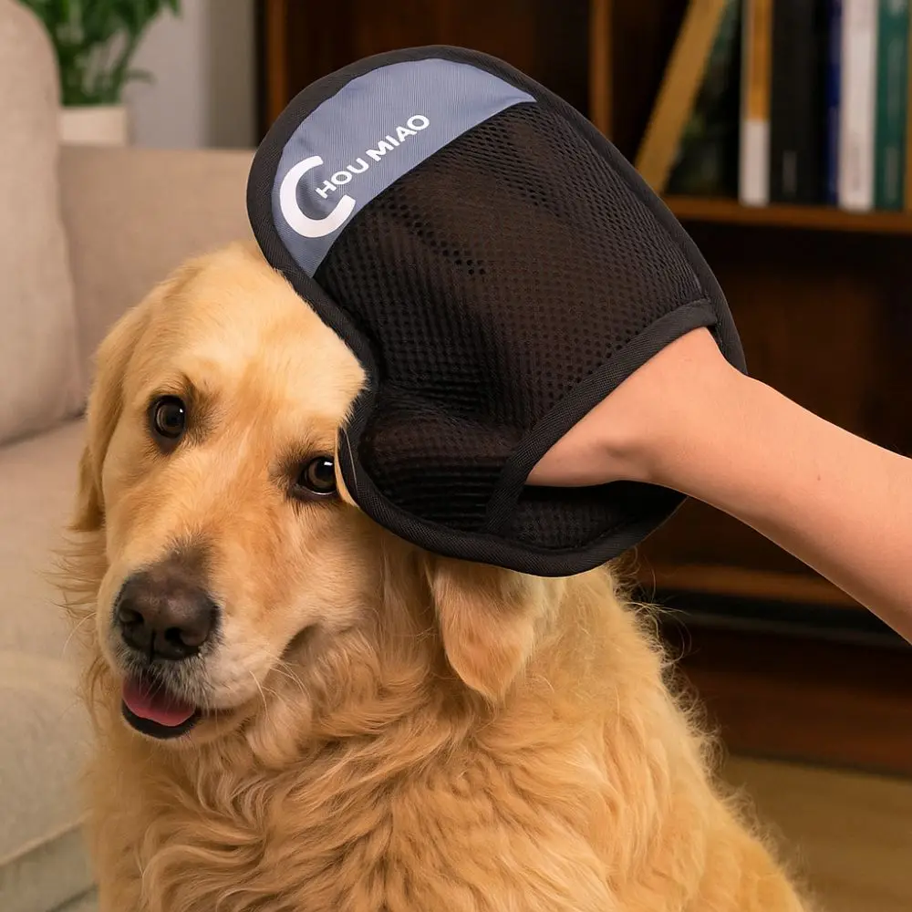 2 قطعة مكافحة ساكنة إزالة شعر الحيوانات الأليفة قفازات إزالة الغبار تنفس كهرباء مزيل الشعر شبكة فرشاة إزالة الفراء للكلاب القط #5