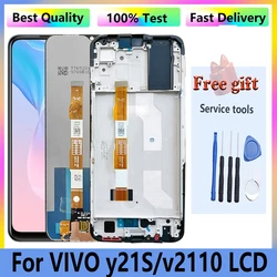 Original Mobile Phone Touch Screen For Vivo Y21s V2110 Full With Frame LCD Display  Digitizer Assembly For Replacement Parts