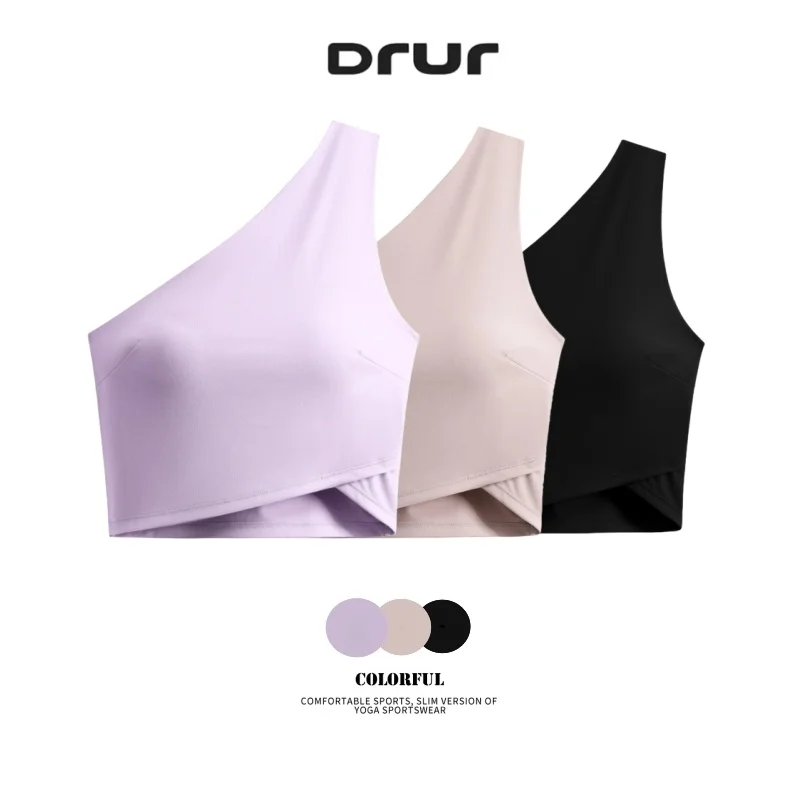 

DRUR бюстгальтер для йоги на одно плечо женский асимметричный малоударный топ для тренировок легкий бюстгальтер для йоги без рукавов спортивная одежда спортивная одежда