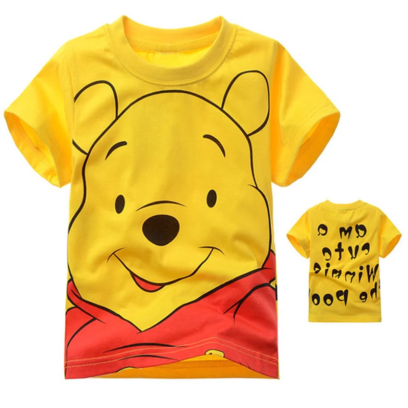 Wysokiej jakości letnie dzieci chłopcy chłopcy TShirt Winnie Bear Cartoon 3D bawełniane z nadrukiem dzieci t-shirt topy odzież