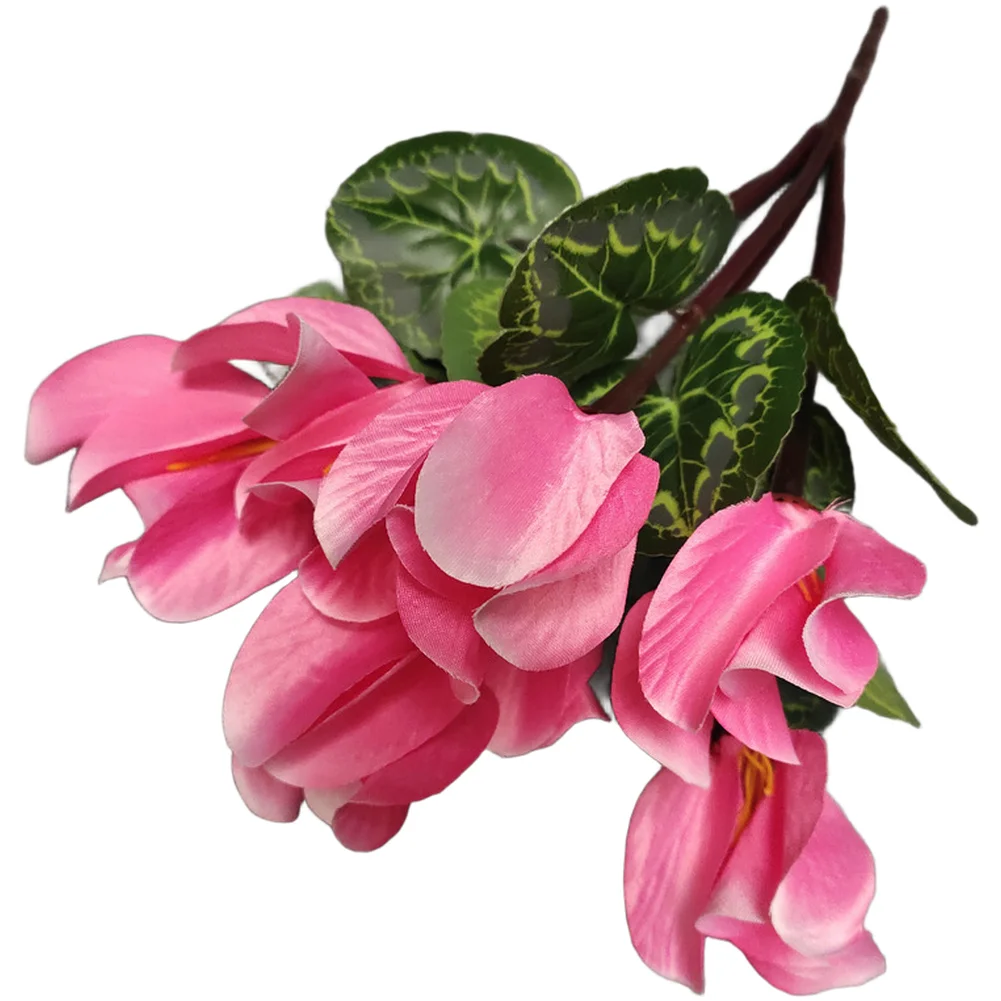 Red,Pink, Red,Cream for White,Light Yellow,Purple Artificial Cyclamen 7 Branch Cyclamen Flower Arrangement Silk Flower Bouquet
