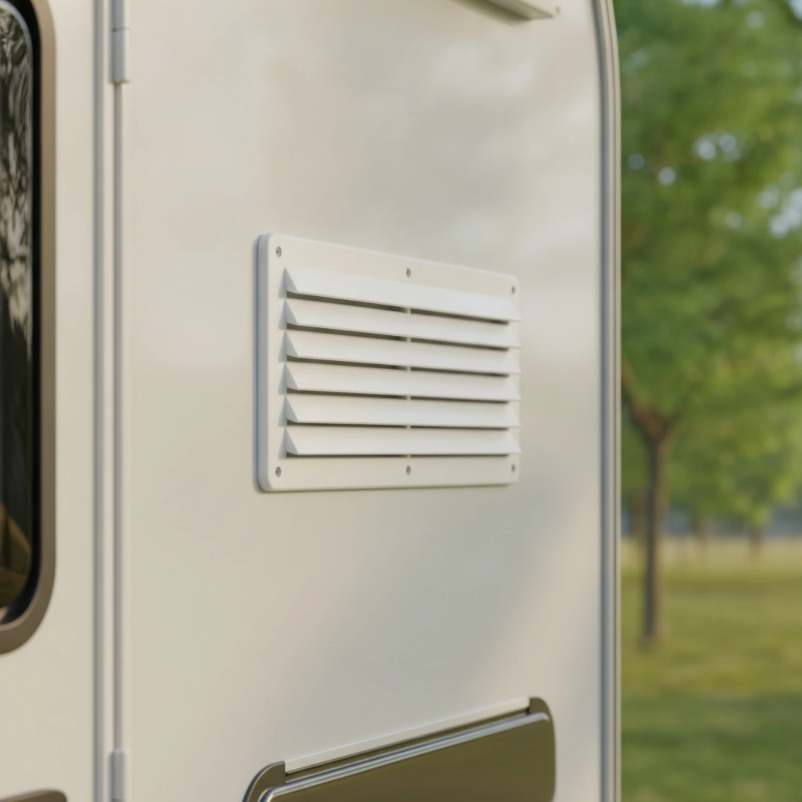 RV Vent Cover with Screws Weather-Resistant Louvered Exhaust Grille Louvered Vent Cover Sturdy Low-Profile