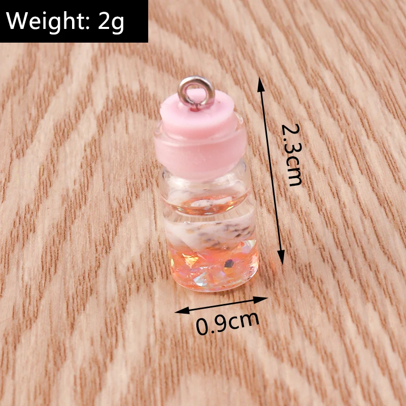 Tusember 10 Stück Glas-Wunschflaschen Bubble-Tea-Anhänger für Ohrringe Armbänder DIY Schlüsselanhänger Anhänger Schmuckherstellung Zubehör – Detail 19