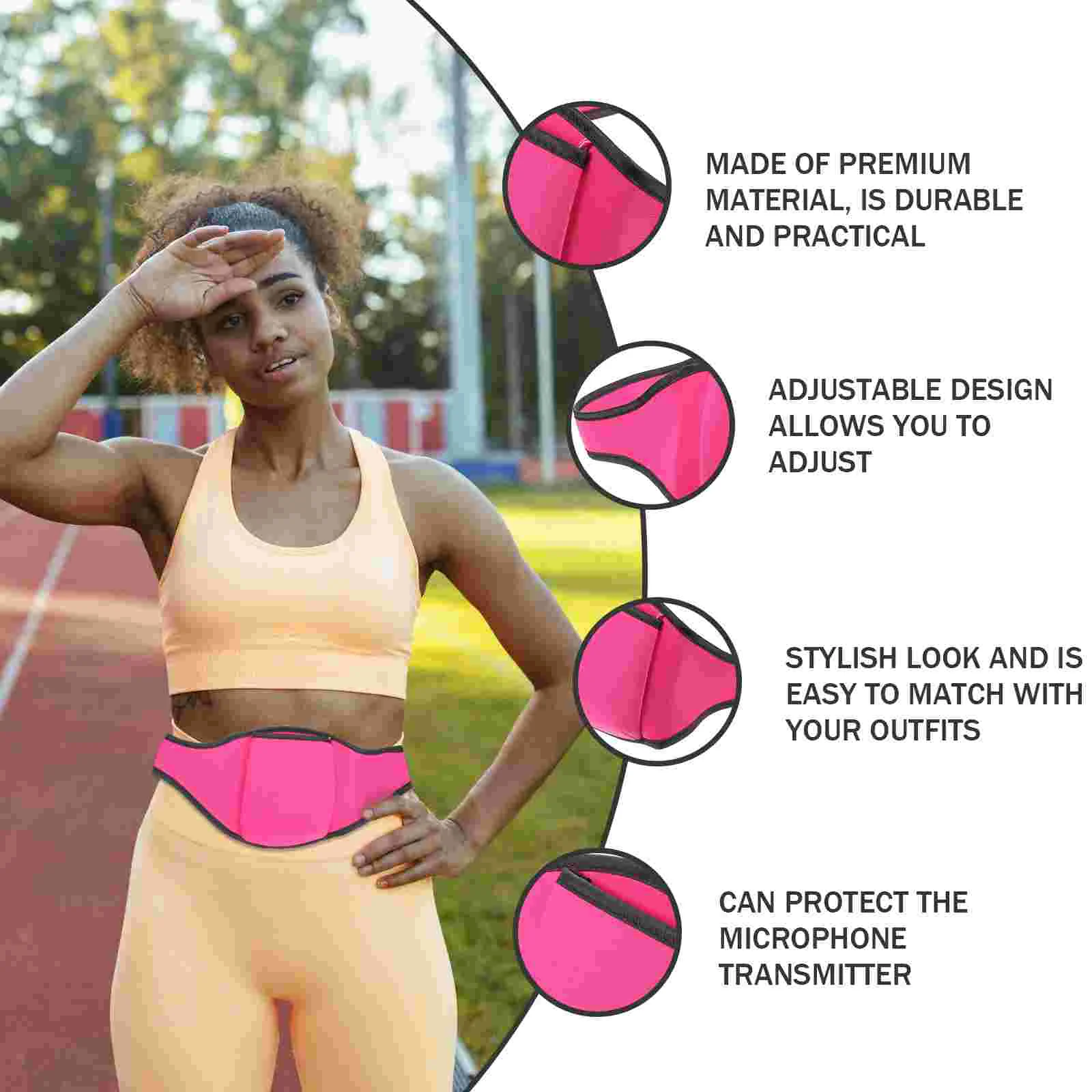 Pasek mikrofonowy do instruktorów fitness Torba na mikrofon Uchwyt na komórkę Neoprenowy przenośny nauczyciel