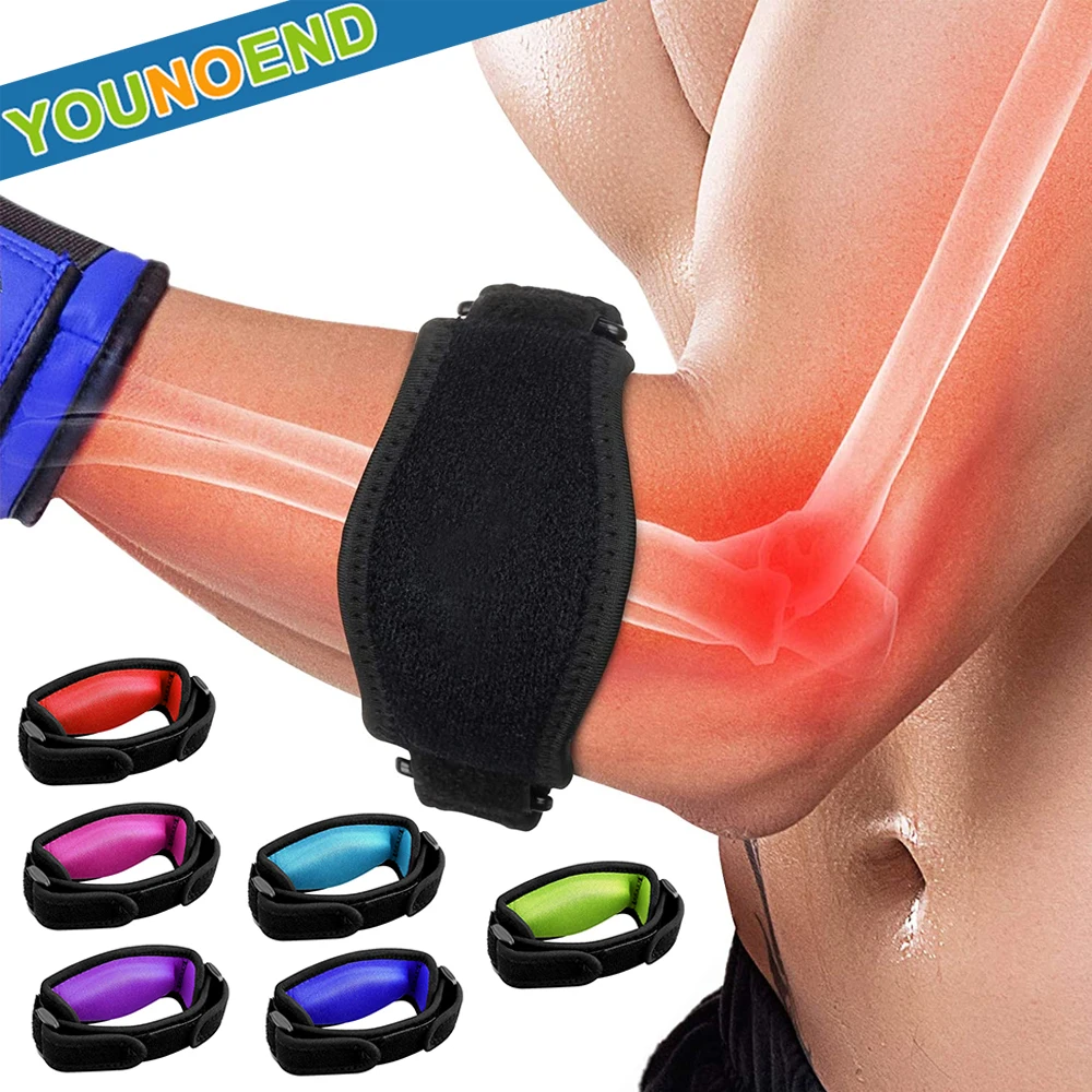 2Pcs/Pair Sports Adjustable Elbow Compression Brace Pad Comfort Forearm Support for Basketball Volleyball Tennis Badminton Golf