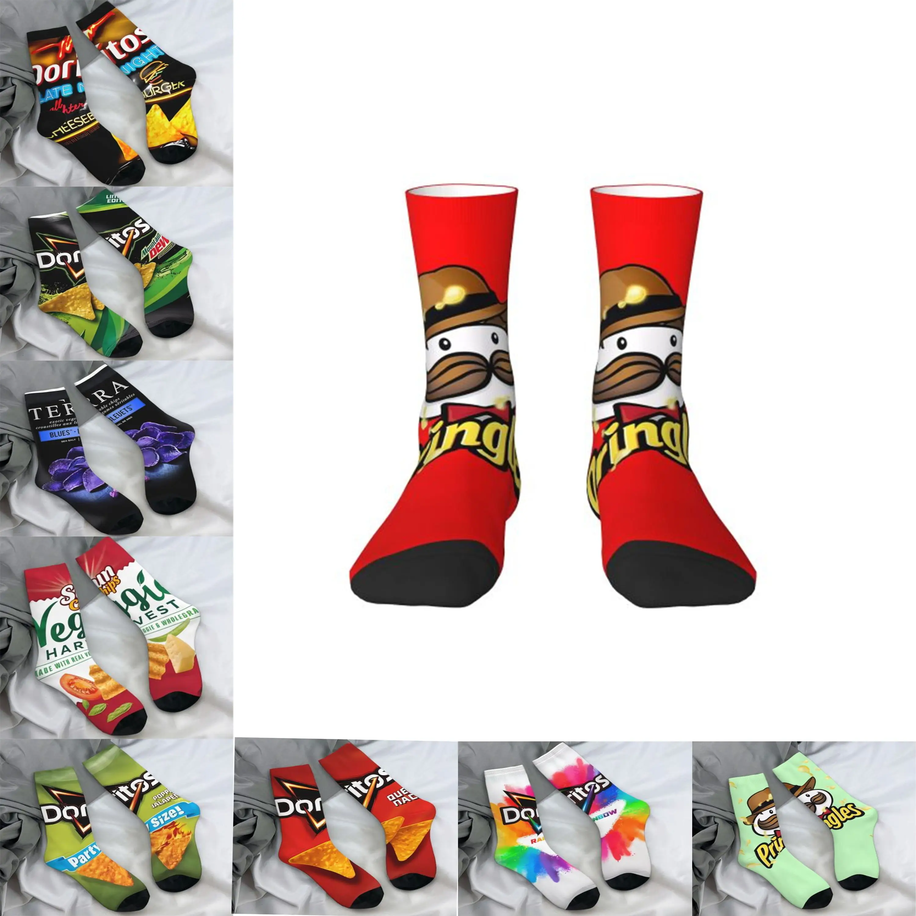 

Potato Chips Stockings Delightful Food Custom Korean Socks Autumn Anti Sweat Socks Couple Climbing Soft Breathable Socks