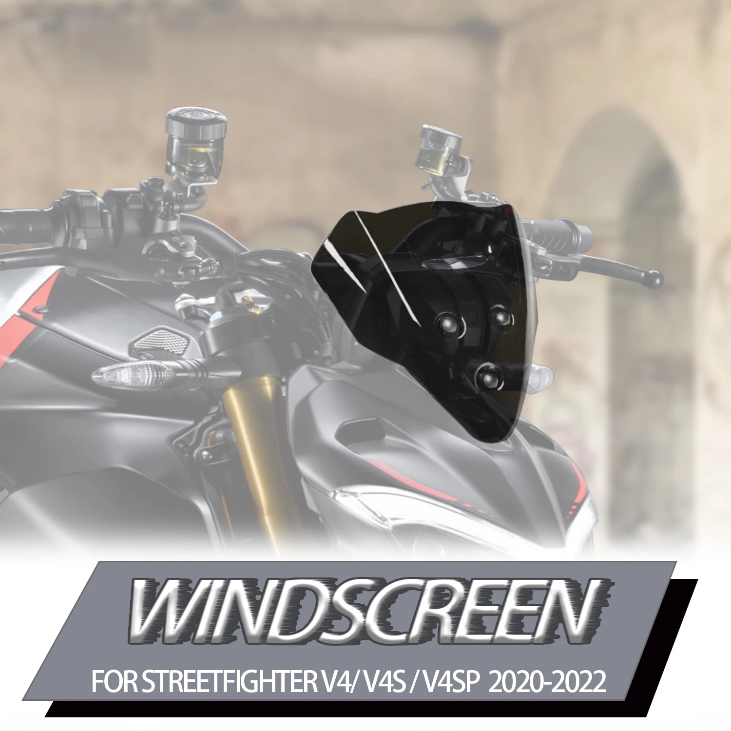 Motorcycle Front Screen Wind Shield For Ducati Streetfighter V4 V4S V4SP 2020-2023 V 4 S SP Windshield Windscreen Air Deflector