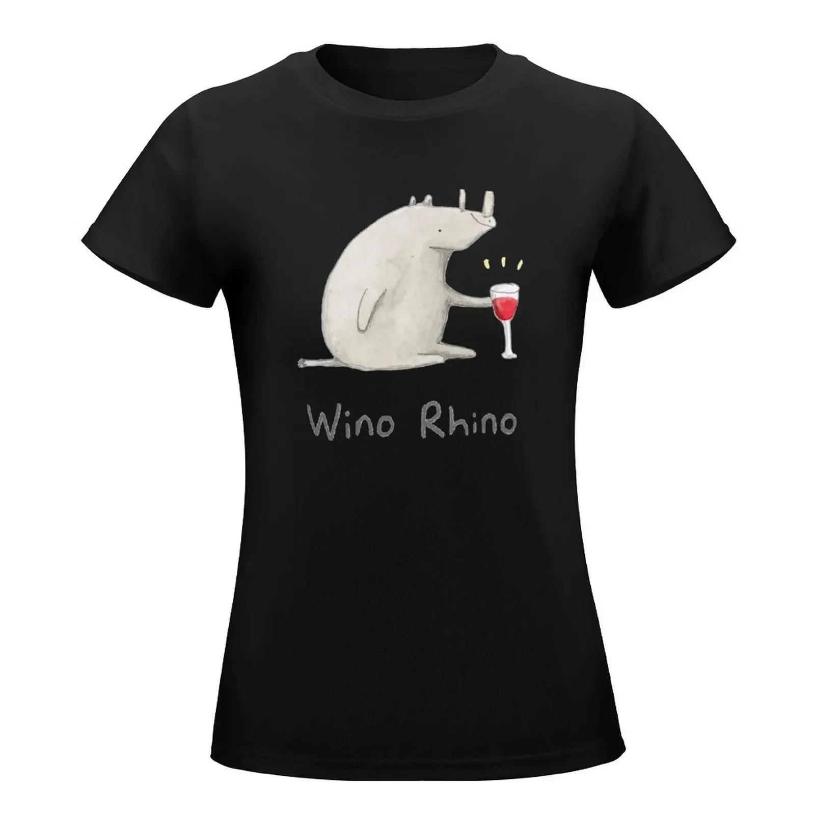 Wino Rhino T-Shirt kawaii clothes cute tops tops anime clothes fashion woman blouse 2024