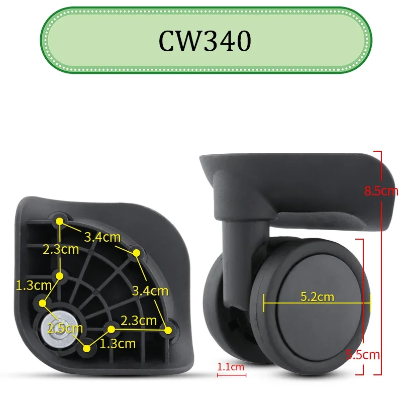Suitable For TUCANO CW340 Universal Wheel Trolley Case Wheel Replacement Luggage Pulley Sliding Casters wear-resistant Repair