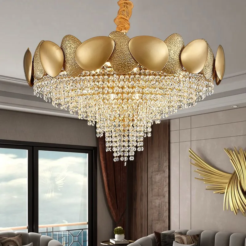 

Modern LED Ceiling Chandelier Stainless Steel Crystal Pendant Lamp Living Dining Room Bedroom Hanging Light Lustre Decor Fixture
