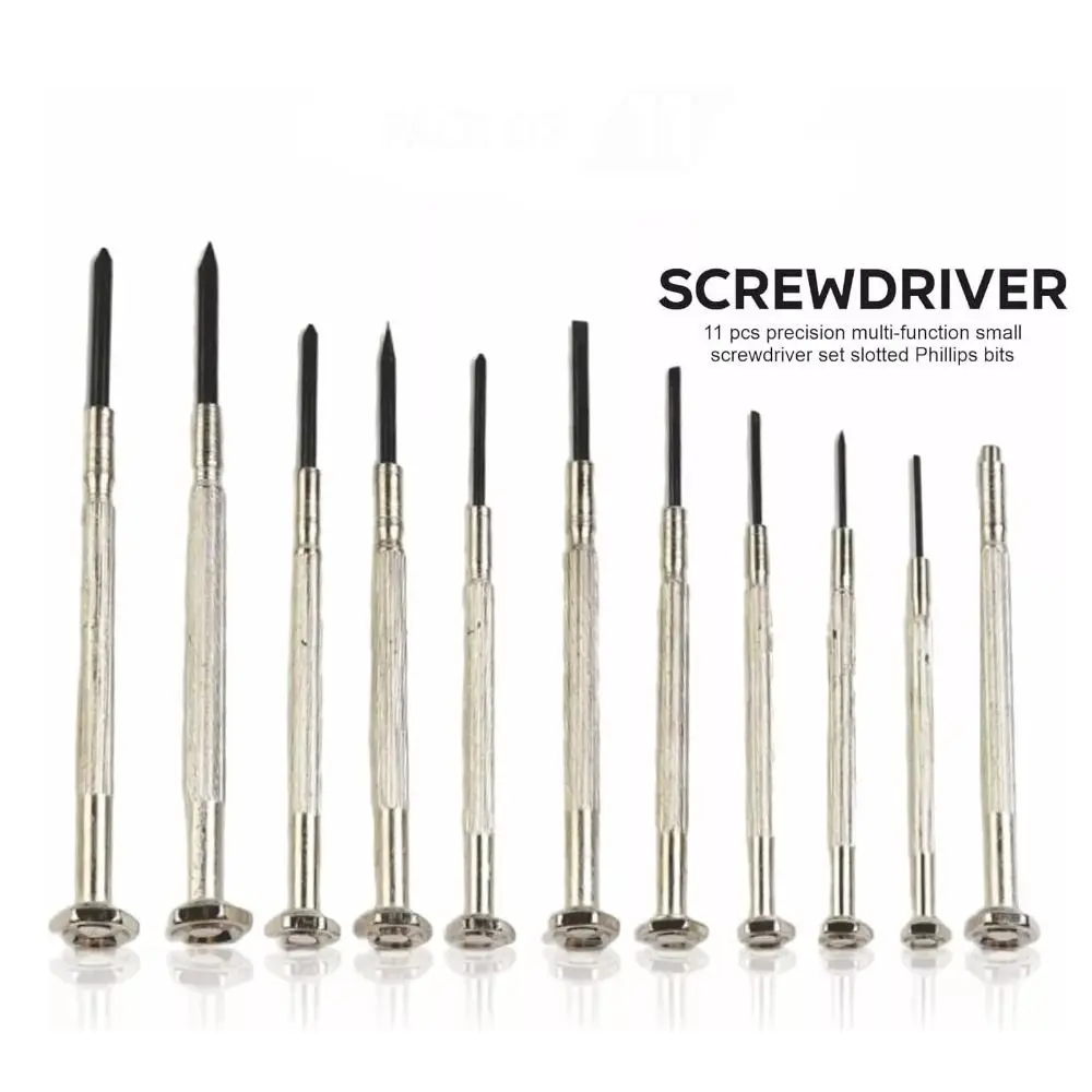 11Pcs/set Steel Micro Precision Screwdriver Set Clock/Watch Disassembly Equipment Mini Watchmakers Tools Portable Small Cross