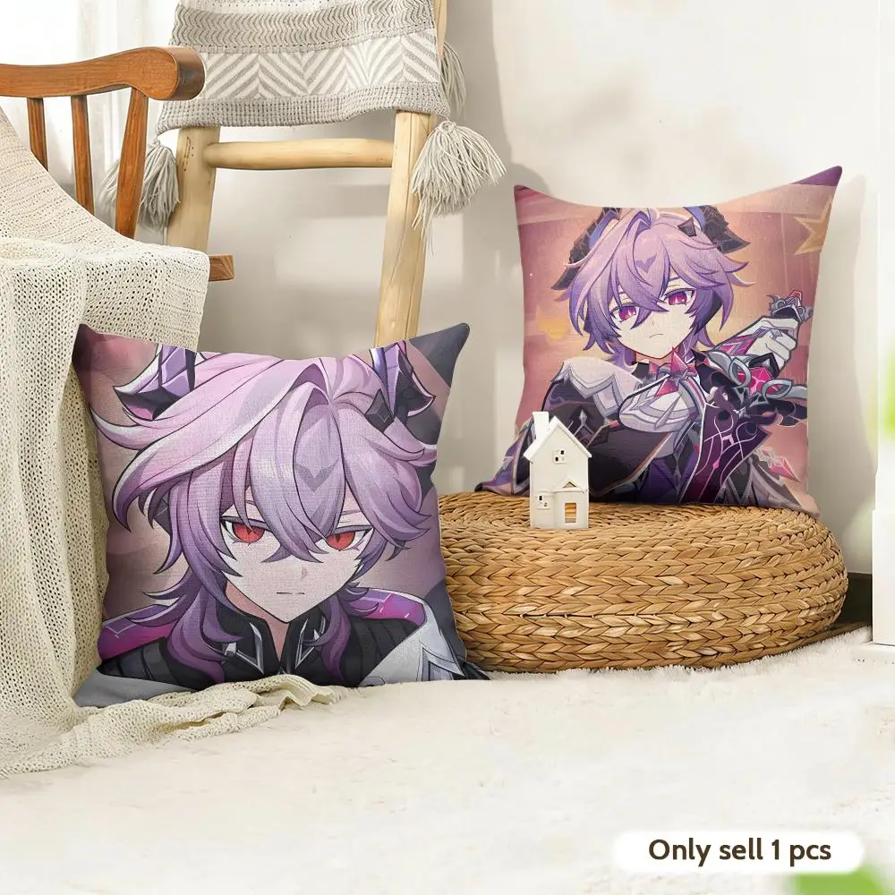 G-Genshin Impact Durin Cushion Cover Organic Linen Square Pillow Case Durable Non-Allergenic And Kind To Skin