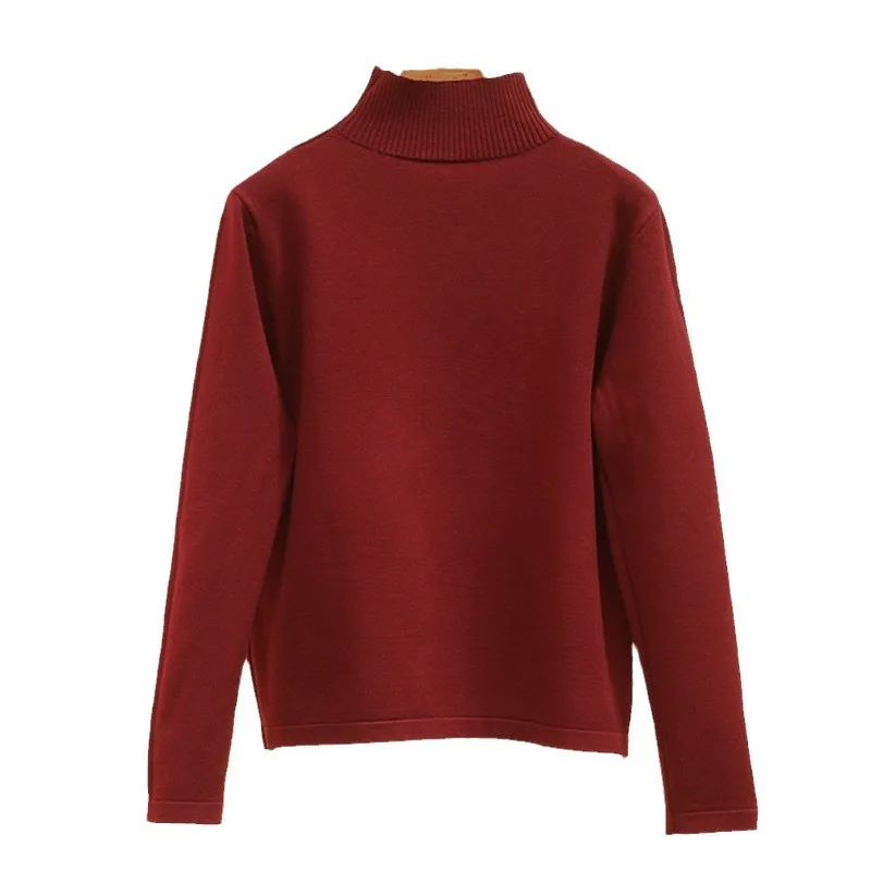 Top female autumn and winter solid color sweater pullover loose cross-border Europe and the United States women's solid color fo