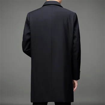 2025 spring Long style coat Men Business male Trench Coat Men's Casual Windbreakers Male Good Quality Jackets men size M-4XL 4