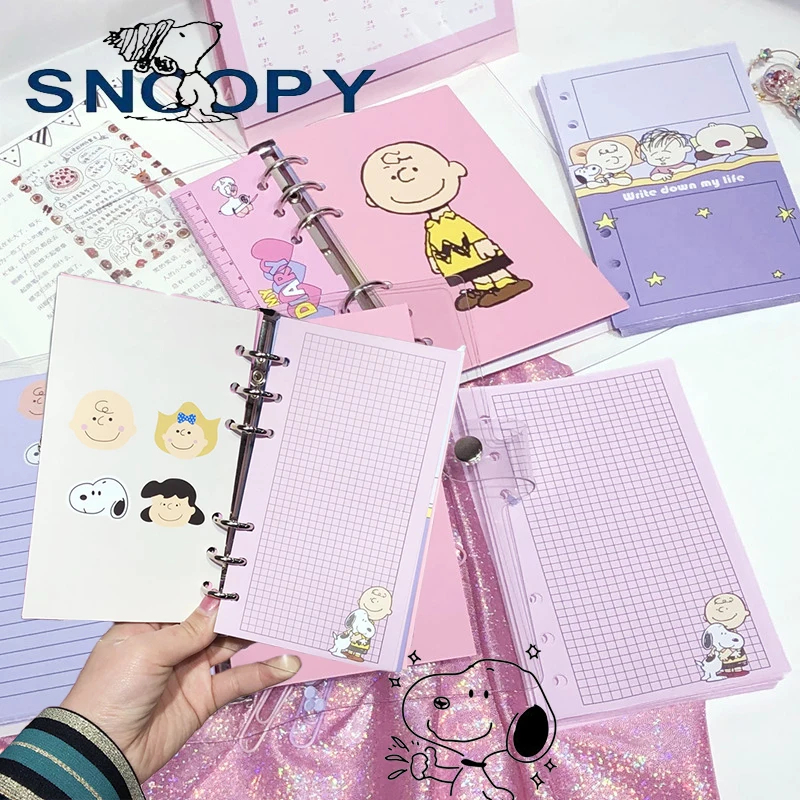 New Snoopy A6 Loose-leaf Notebook Student Journal Sketchbook Replacement Core Loose-leaf Book Ledger School Stationery Supplies