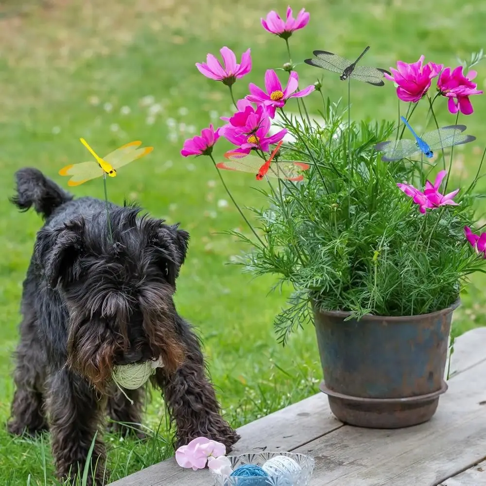 

DIY поддельный зажим для стержня стрекозы, имитация декор для патио, садовая поддельная стрекоза, зажим для стержня, зажимы для стрекозы, стержень для репеллента насекомых
