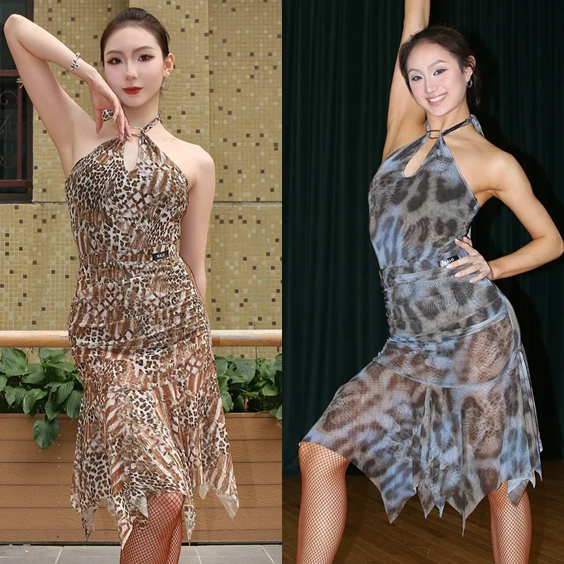 women's-latin-dance-dress-halter-neck-leopard-tops-irregular-top-skirt-practice-suit-club-rumba-tango-performance-clothing