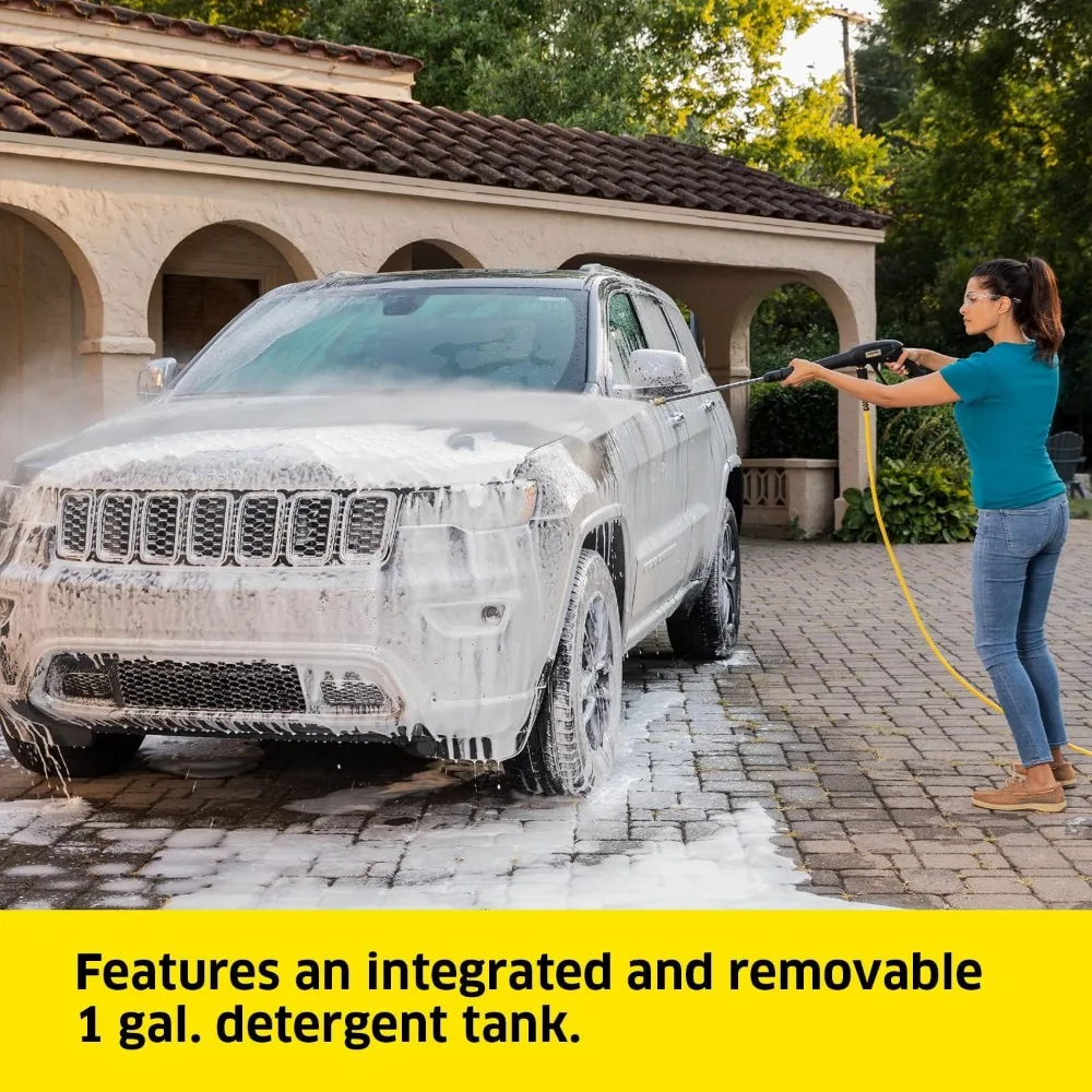 Pressure Washer K2300PS, 4 Spray Nozzles, Detergent Tank, Hose Reel, For Cars, Driveways, Siding