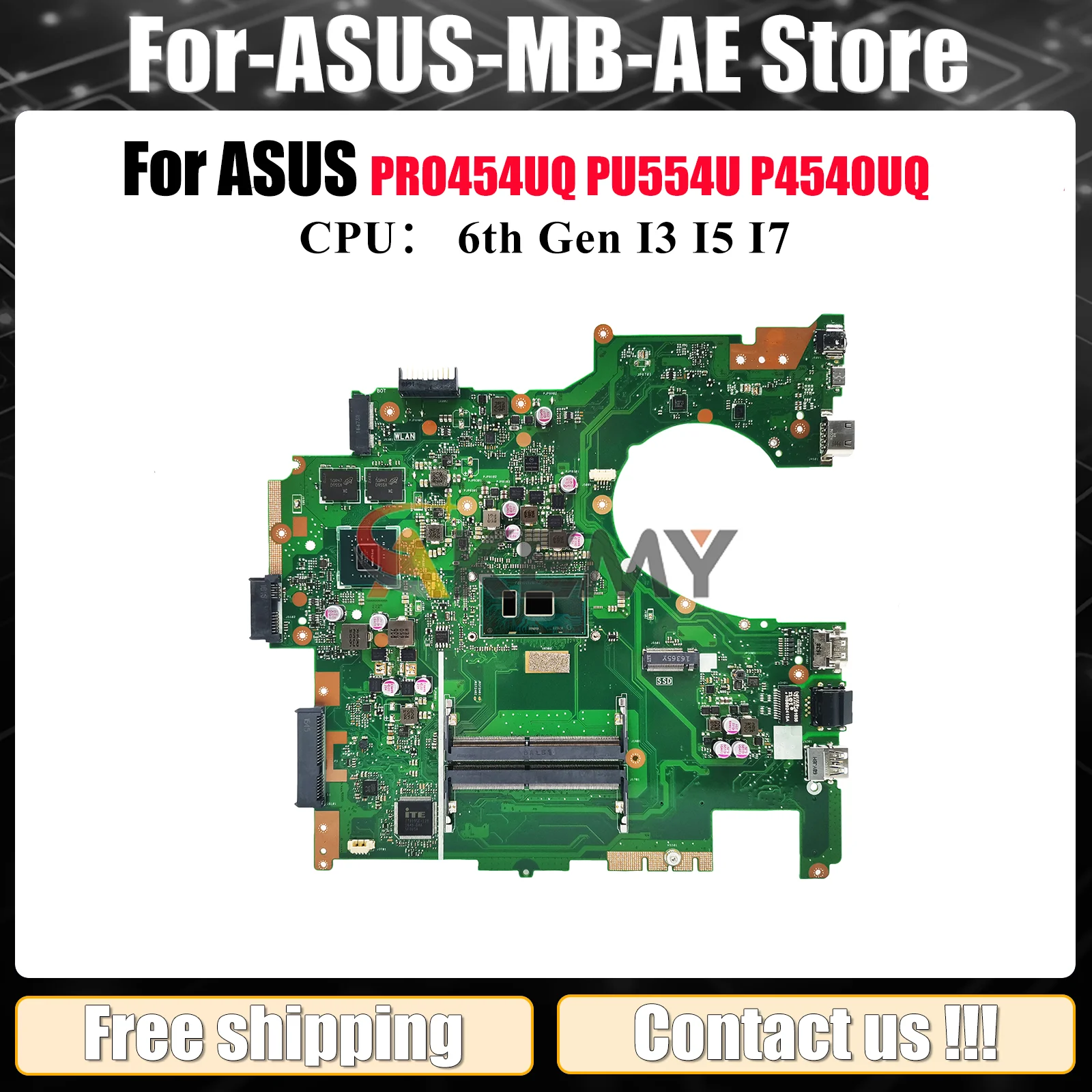 

P4540UQ Материнская плата для ноутбука ASUS ProArt PU554U PRO454UQ P4540UQ P4540U Материнская плата для ноутбука с процессором I3 I5 I7 100% tests OK stk