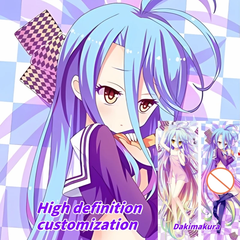 

Dakimakura Anime NO GAME NO LIFE Shiro Double-sided Print Of Life-size Body Pillowcase Gifts Can be Customized