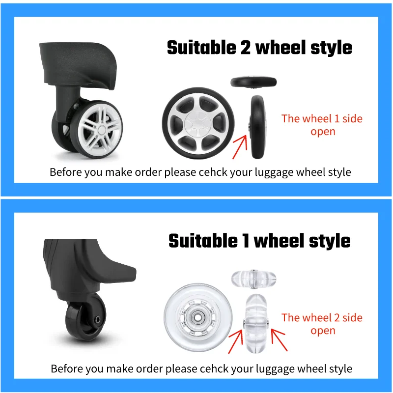 1 pcs Travel Luggage Wheel Casters Silent Repair Replacement Universal Suitcase Parts Axles Sliding Wear Resistant Flexible