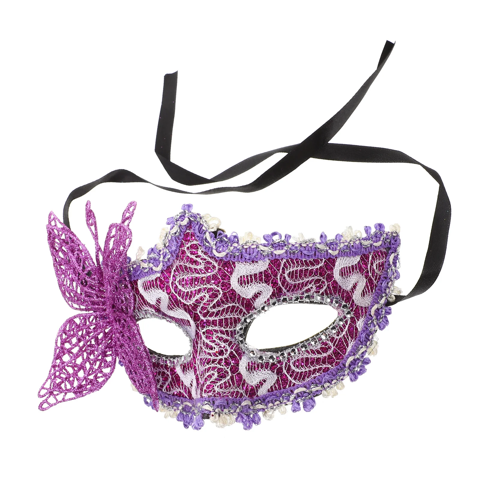 Máscara de mascote de borboleta, renda e plástico, meia face, máscara de festa para mulheres, baile de máscaras, halloween, cosplay, fantasia, adereço de festa