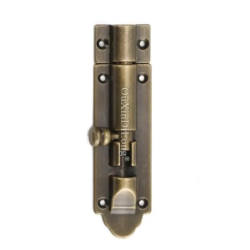 Antique 4PCS Heavy Solid Brass Door Bolts Security Door Latch Slide Locks Shed Gate Barrel Bolt Door Latches Length 100mm~600mm