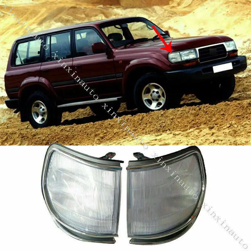 

2pcs For Toyota Land Cruiser FJ/LC80 1991-1997 Corner Front L+R Turn Signal Light(No light bulb)Lamp housing Shell