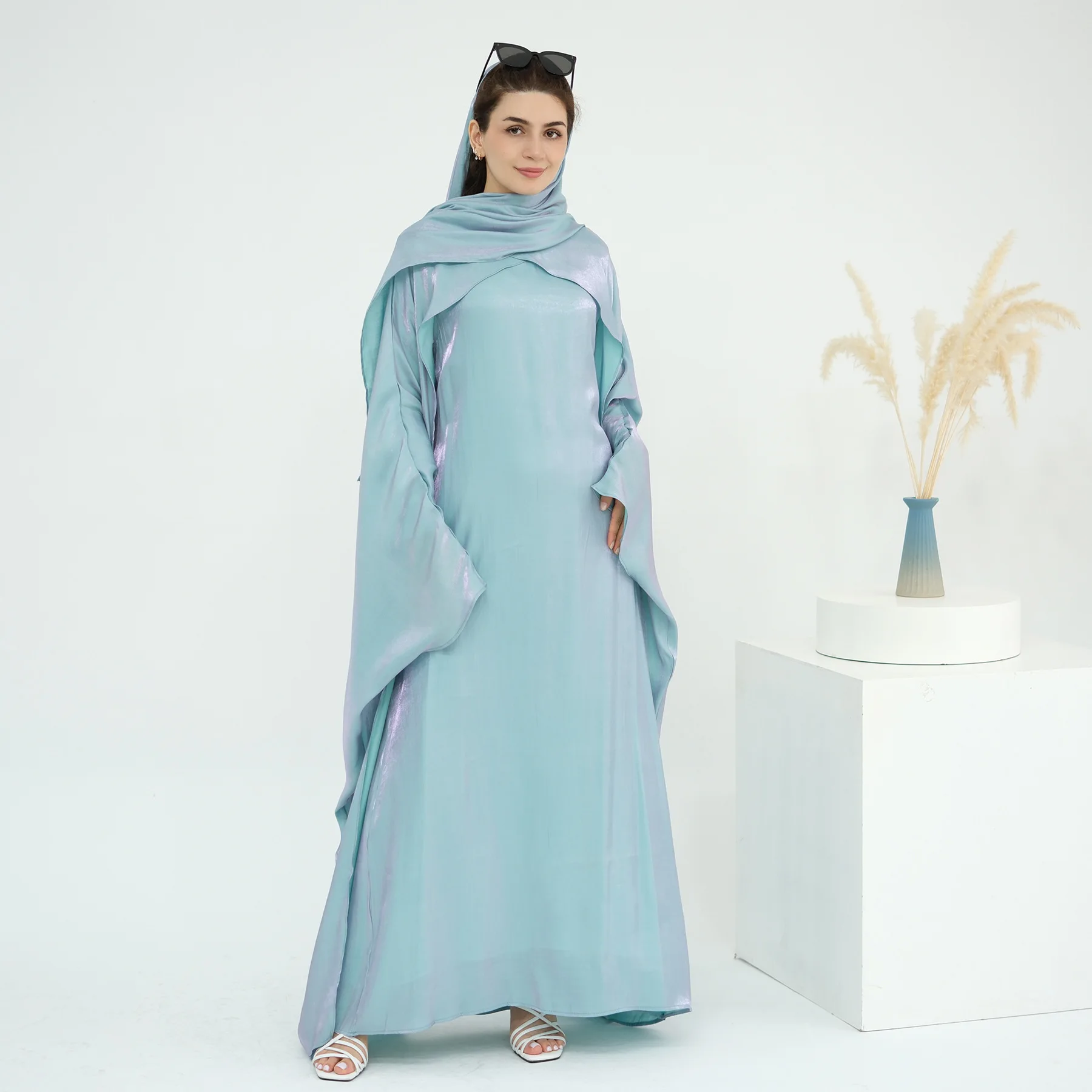 رمضان عيد لامعة المرأة المسلمة فستان الحجاب رمضان Batwing عباية دبي قفطان تركيا قفطان فام ماروكين رداء الإسلام جلابية