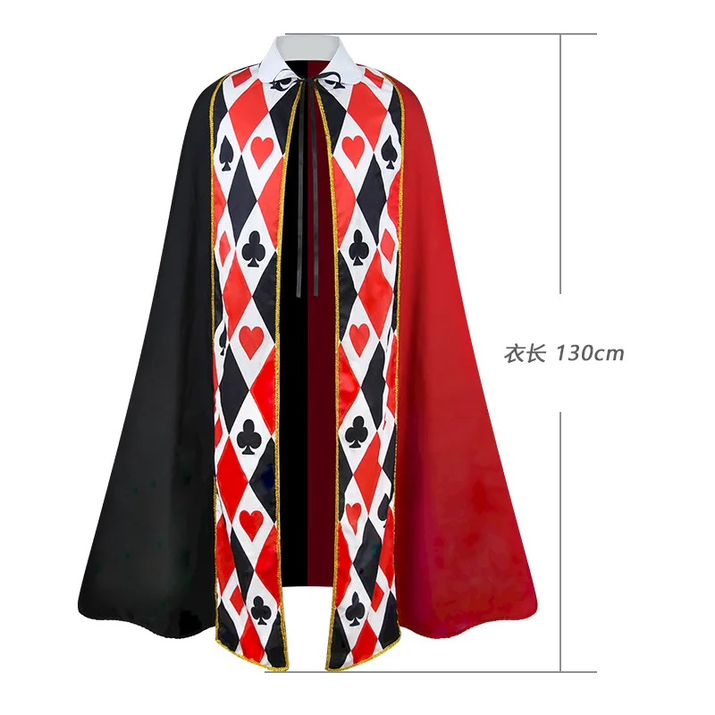 Roter Samt-Umhang mit Königinnenherzen für Party, Abschlussball, Theater, Cosplay, Halloween, Karneval, Bühnenauftritt, Kostüm 2026 – Detail 7